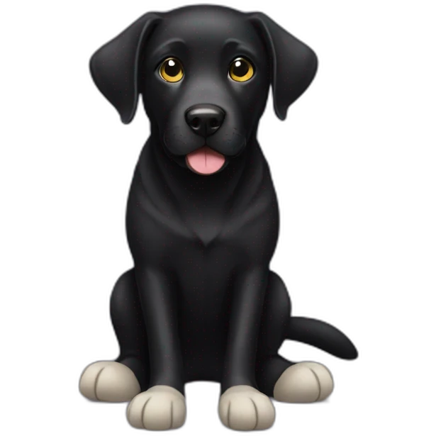 Black Lab wearing socks emoji