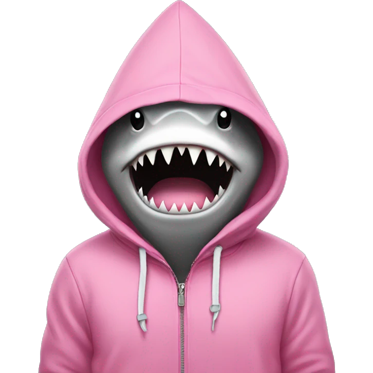shark wearing a pink hoodie emoji