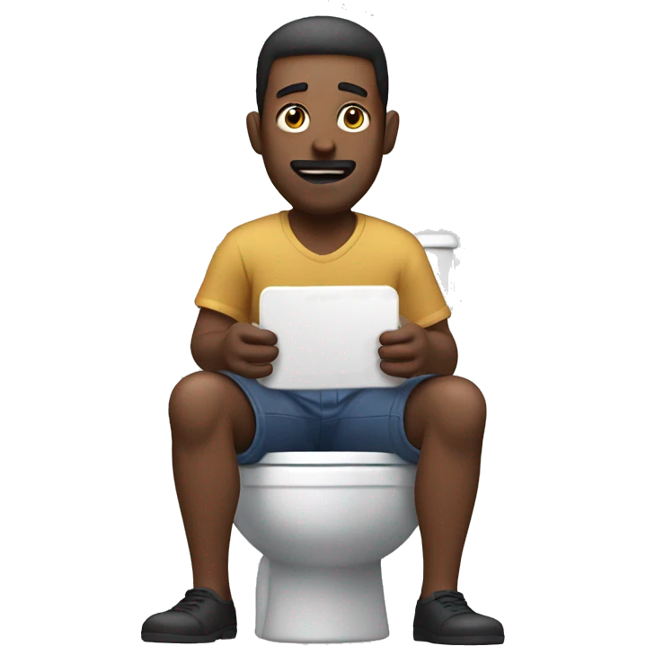 A man using the toilet while playing games on his playstation emoji