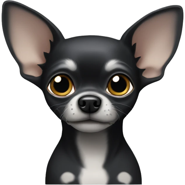 Black chihuahua with grey hair on snout and paws emoji