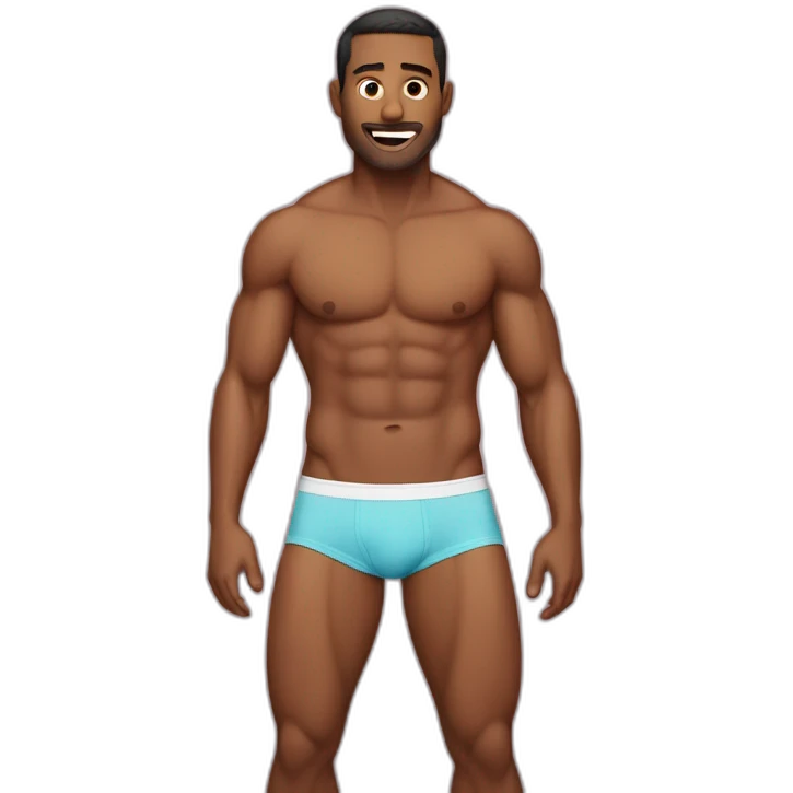 man with abs with underwear emoji
