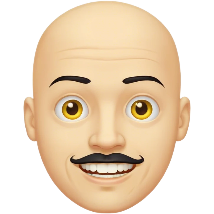 Bald white man with a black goatee and yellow teeth emoji