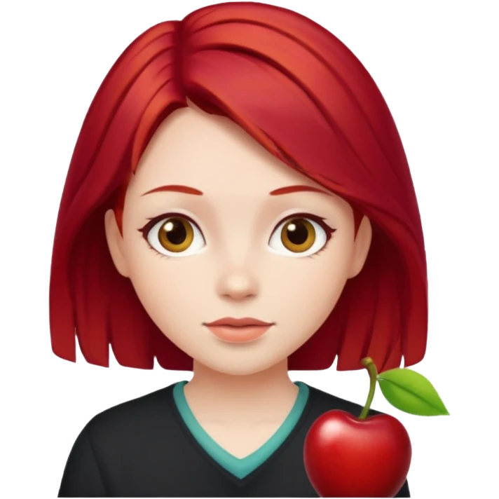Cherry red hair girl emoji