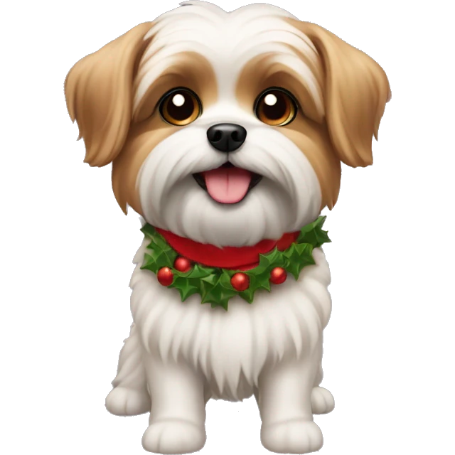 Christmas shorkie dog emoji