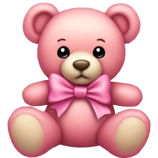 pink teddy bear with bow  emoji