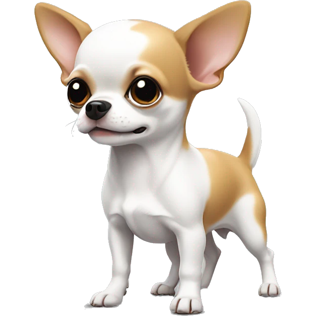 tricolor chihuahua with white body and spot on butt  emoji