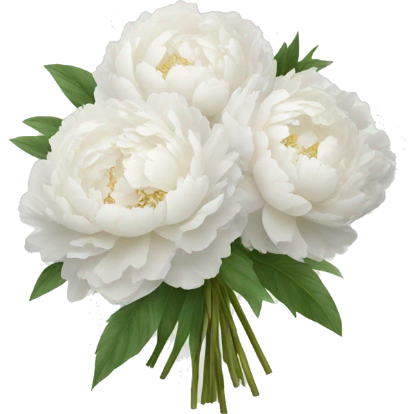 White peonies bouquet emoji