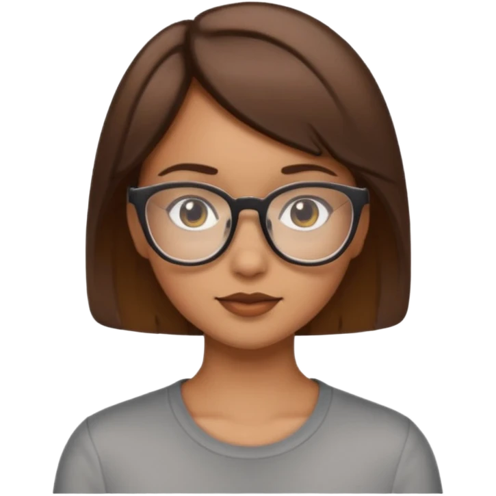 Tan girl short hair glasses emoji
