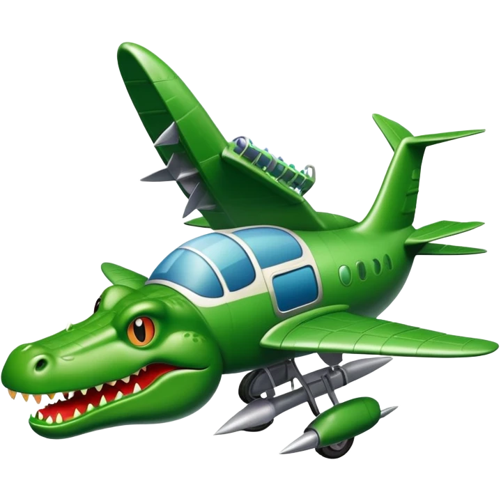 Un cocodrilo transformado en avión emoji