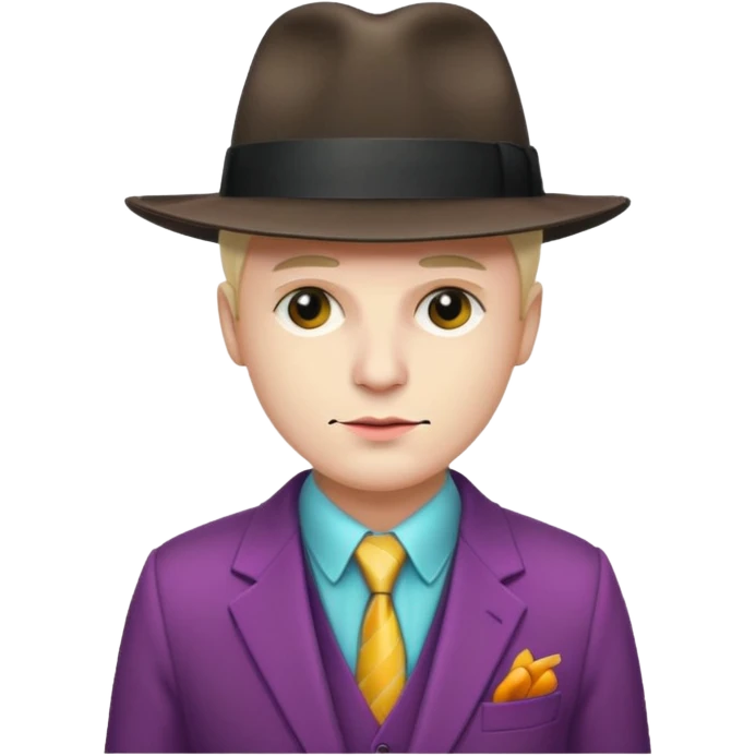 Retro Mobster with colored suits and hats without cigar emoji
