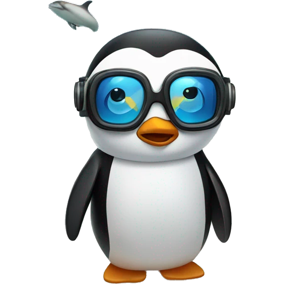 Penguin scuba diving emoji