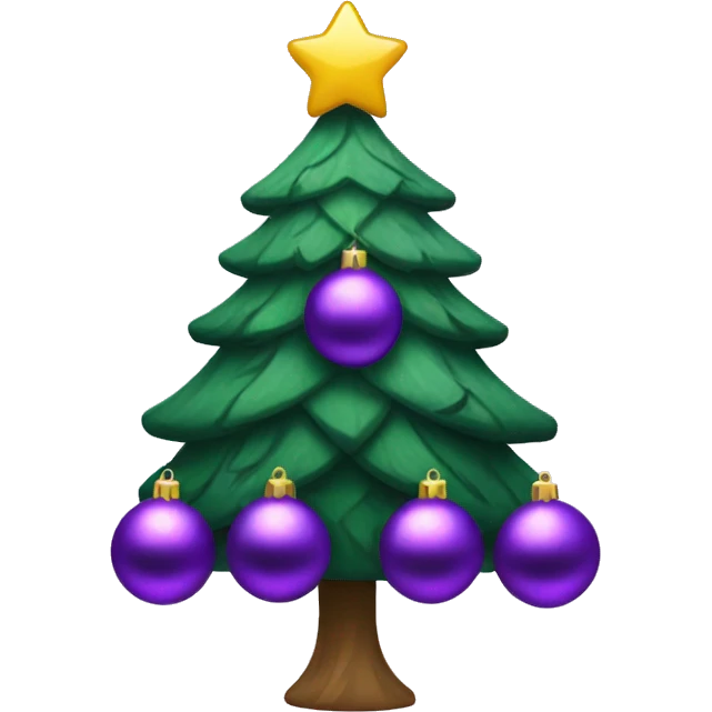 Christmas tree with purple ornaments emoji