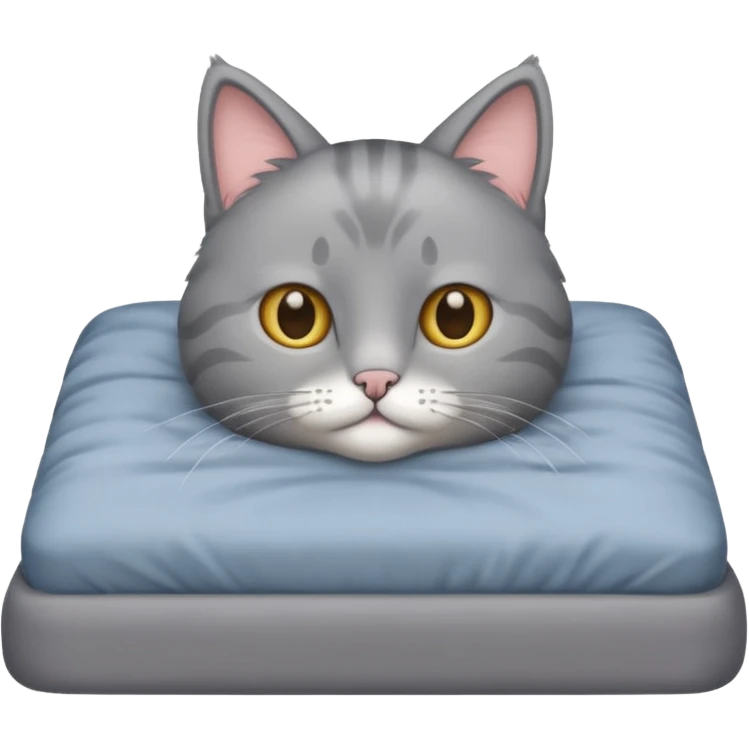 gray cat whit a bed emoji