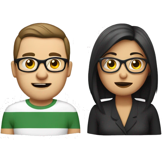 Man with straight short hair with glasses and stub. Woman with straight dark hair with glasses. Beer in hand and German flag. They are loosing their mind! emoji
