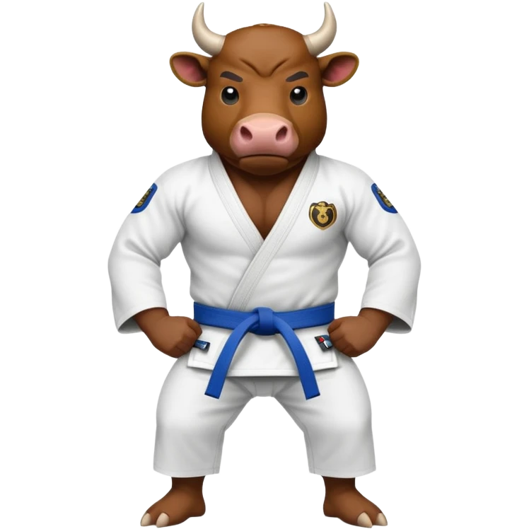Bull wearing jiu jitsu gi  emoji