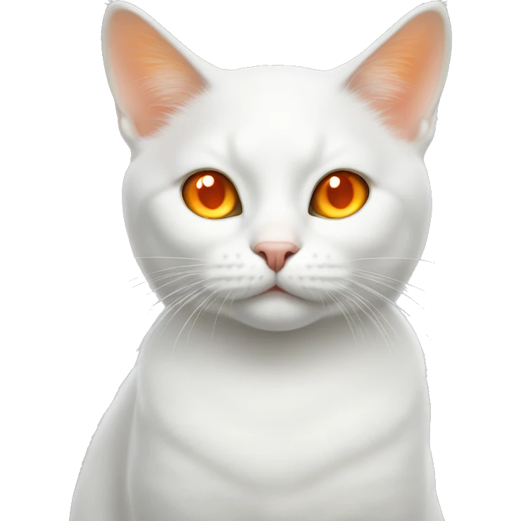 white cat with orange ears and orange eyes emoji