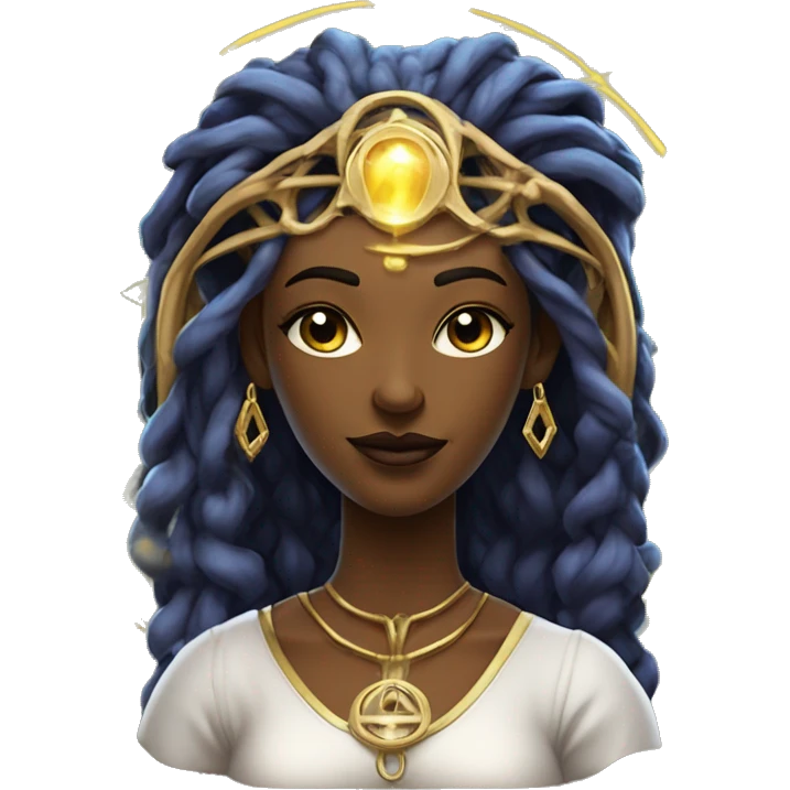 Technomancy Goddess is a mystical being who controls both magic and technology. She can cast spells on technological networks. Her powers blend the ancient art of magic with advanced cybernetics and technology. She can command machines emoji
