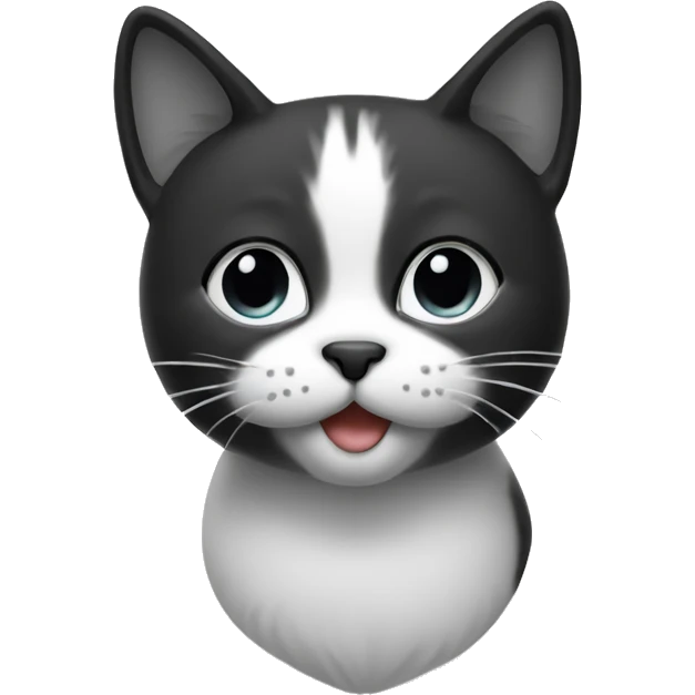 Cute Cat black and white emoji