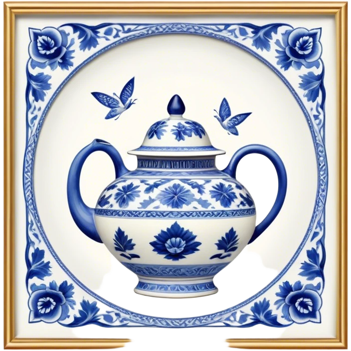 Cinematic Realistic image of exquisite blue and white porcelain, rendered with delicate, intricate patterns and fine textures, showcased against a classic Chinese backdrop with soft, refined lighting emoji