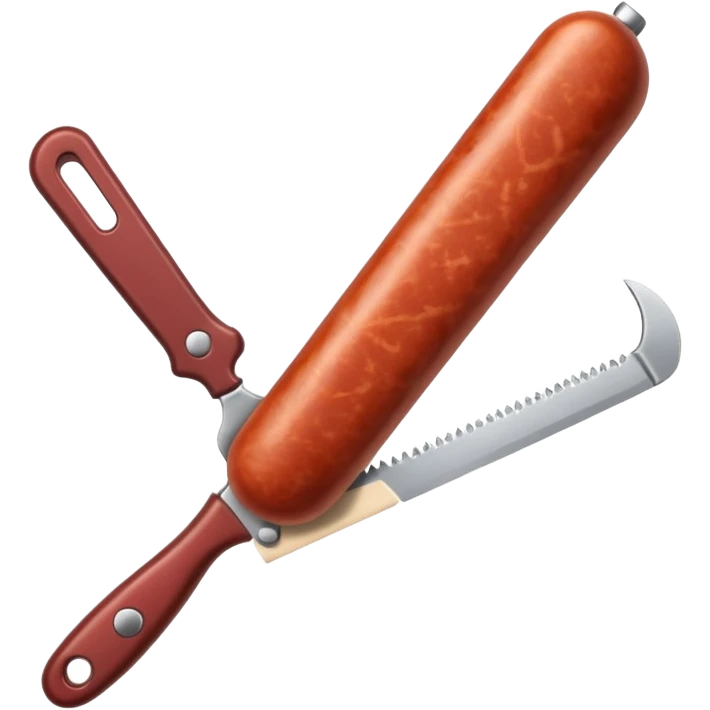 sausage with a razor blade inside emoji