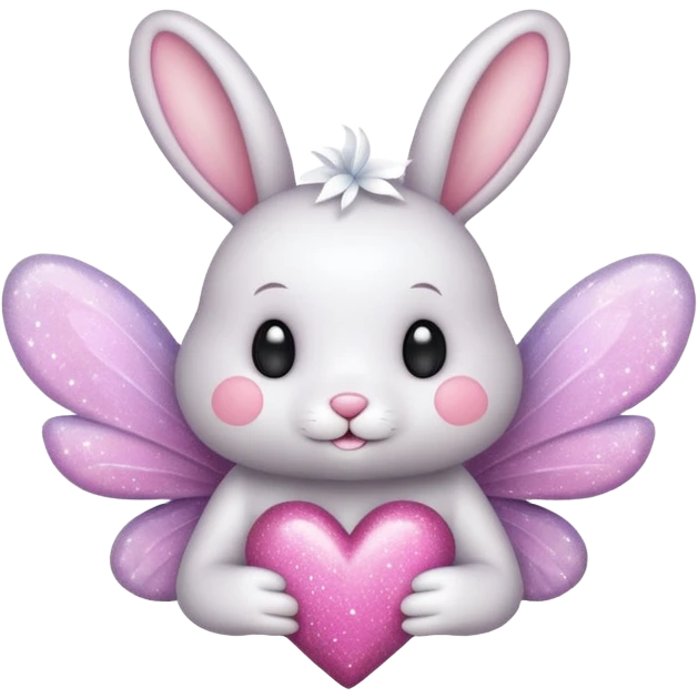 Fairy glitter bunny with heart emoji