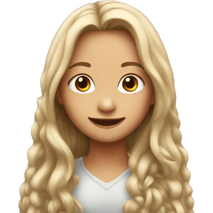 smiling girl with long hair  emoji