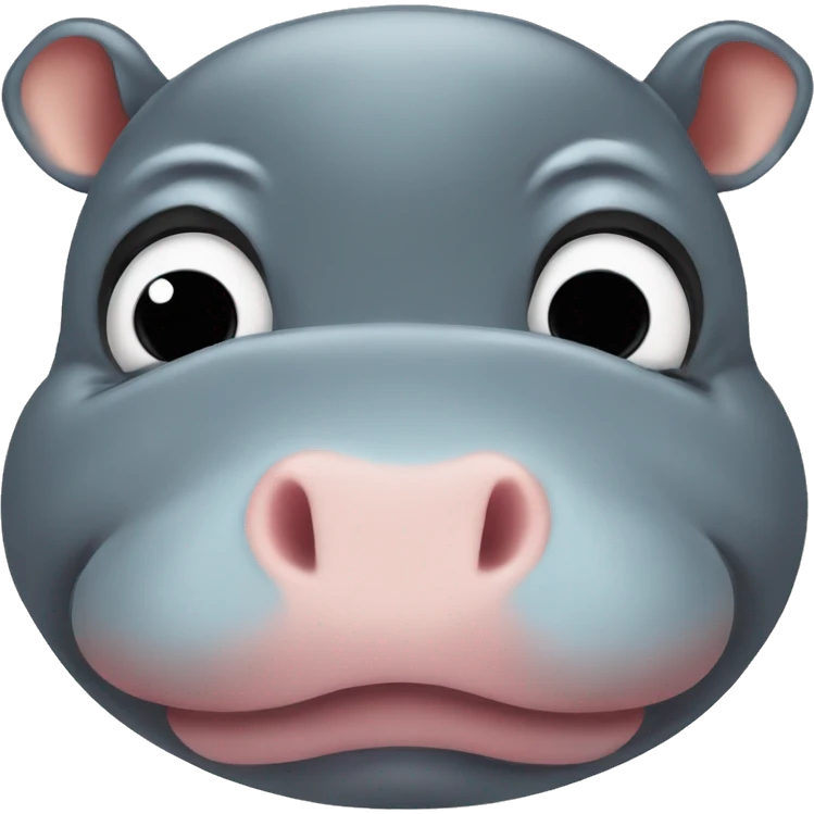 baby pygmy hippo face, Moo Deng sad emoji