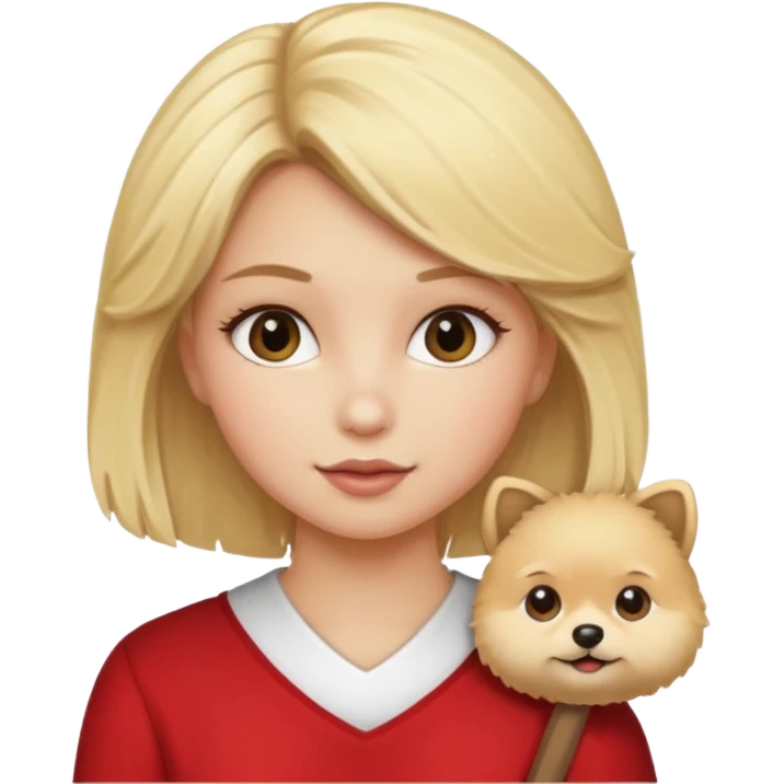 Girl blonde with pom emoji