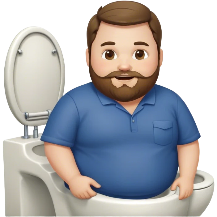 Extremely Fat JD Vance with beard , smiling in a toilet  emoji