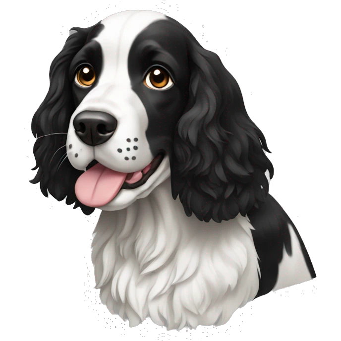 black and white springer spaniel emoji