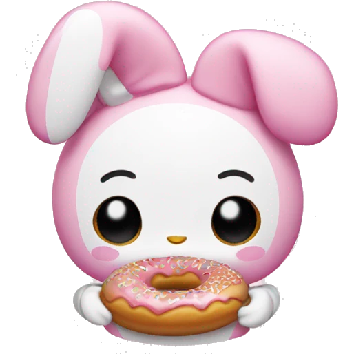my melody eating a donut emoji