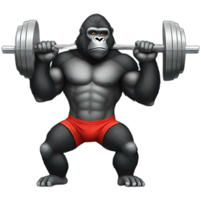 gorilla with barbell emoji