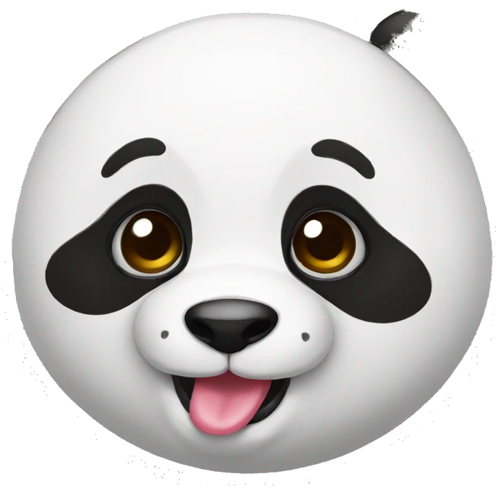 panda shows tongue emoji