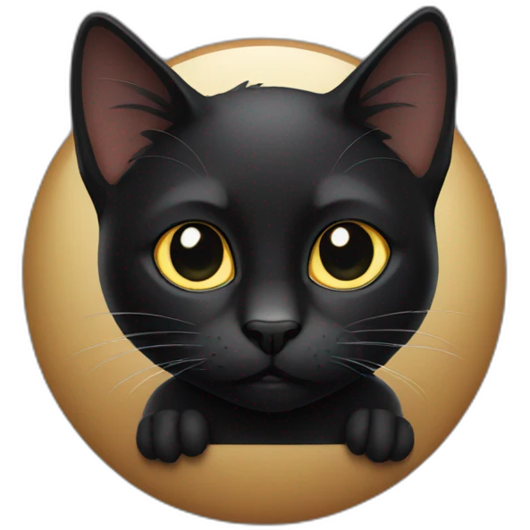 Black cat thinking  emoji