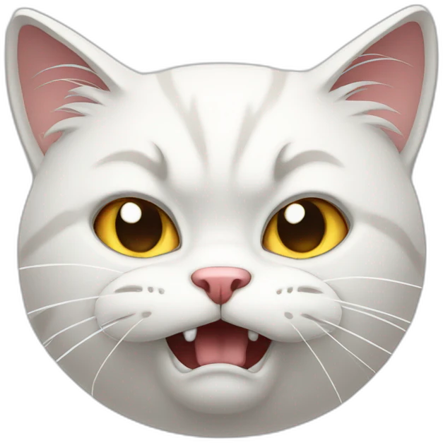 white angry cat emoji