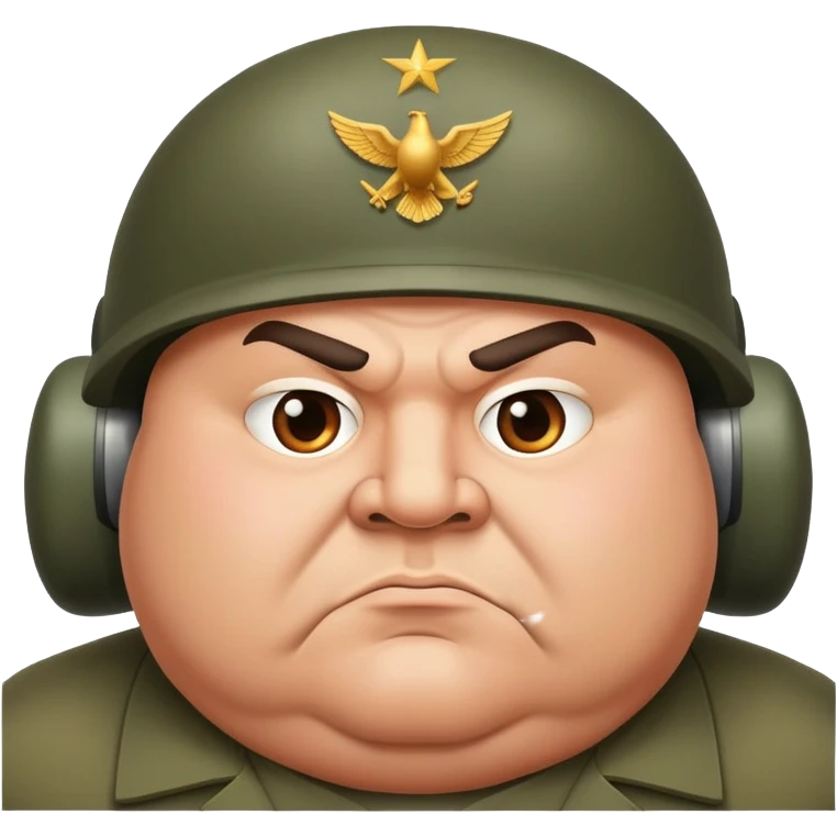 a military bombing plane with a head of a bold fat man emoji