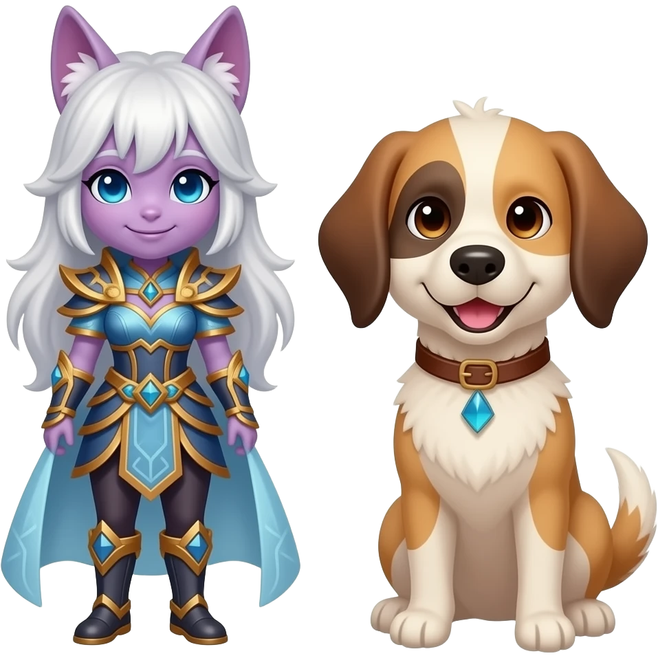 롤 캐릭터 이렐리야와 강아지 합성 emoji
