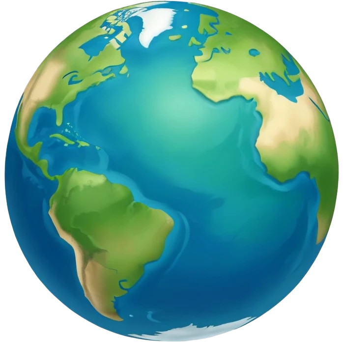 Minimalist Earth globe with blue oceans and green landmasses shaped exactly like the number 812, clean iOS emoji style, simple design emoji
