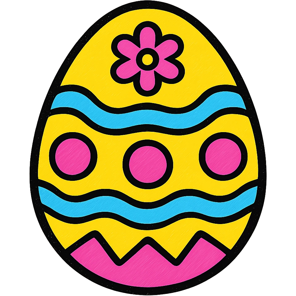 decorated Easter egg with vibrant patterns on a plain background emoji