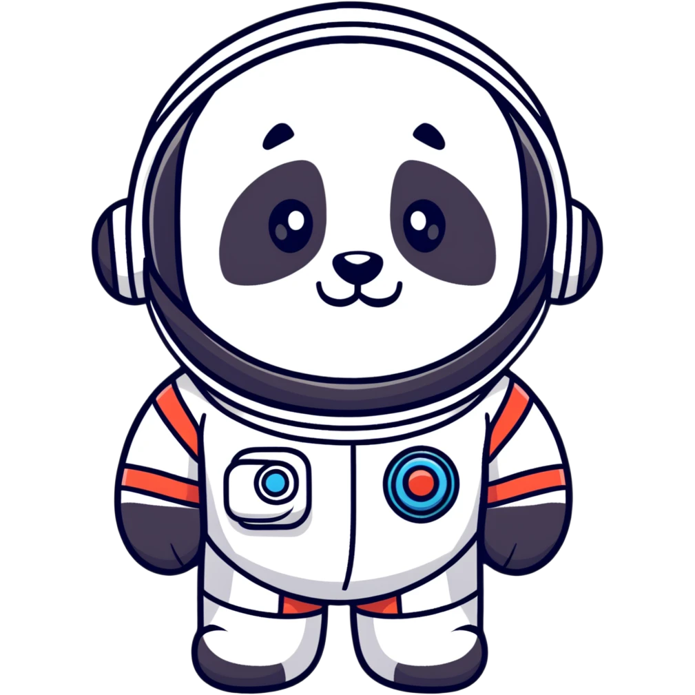 cute panda cosmonaut emoji
