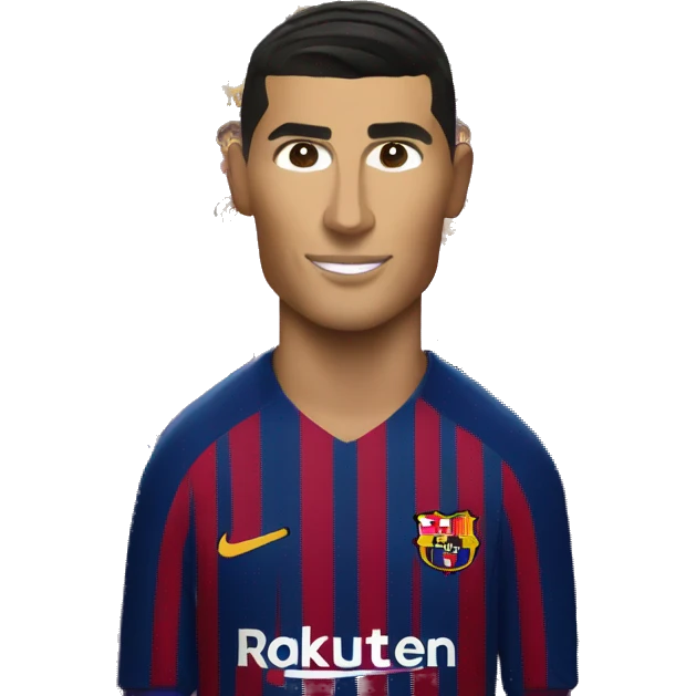 Cristiano Ronaldo at barcelona with the jersey emoji