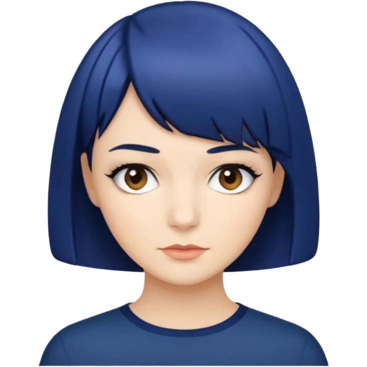 navy blue bob haircut emoji