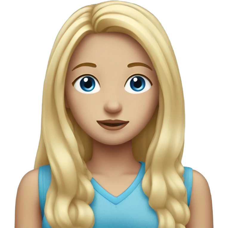 Girl with long blonde hair and blue eyes with freckles emoji