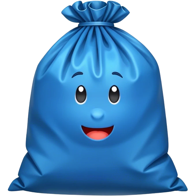 Blue aesthetic trash bag  emoji