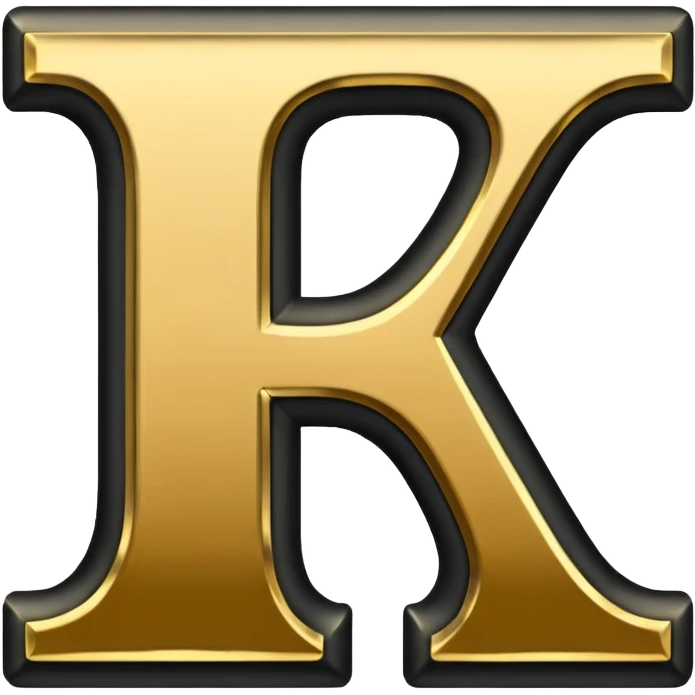 letter H in black and gold emoji