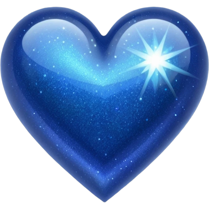glitter heart dark blue emoji