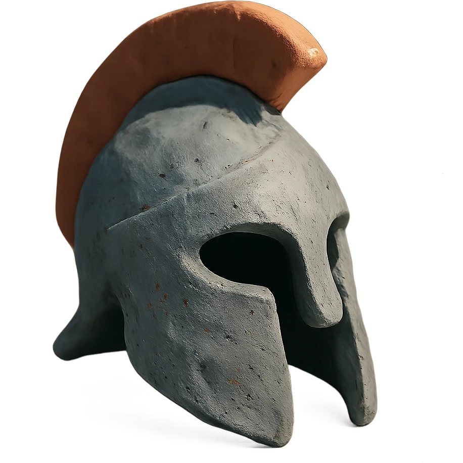 claymation style Athenian helmet emoji