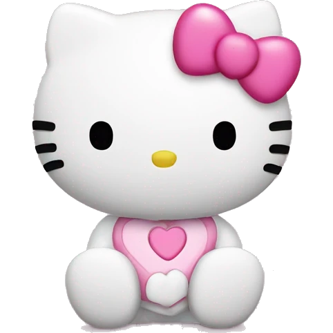Hello kitty with pink hearts  emoji