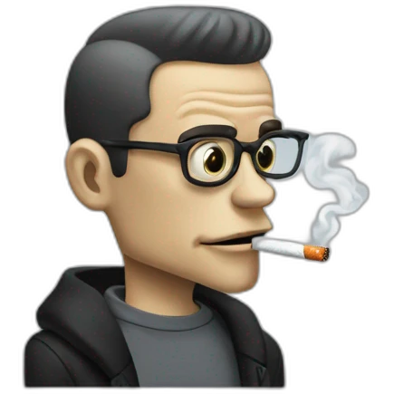 Mr robot smoking a cigarette emoji