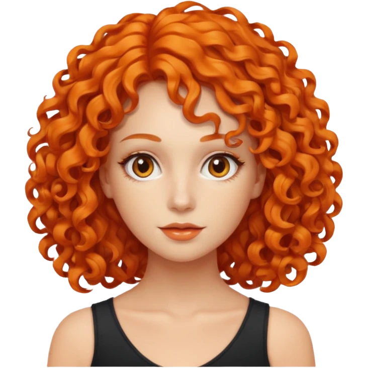 Woman with Orange Curly Hair – Shoulder-length orange curls.




 emoji